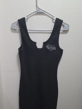 Badwood Black Ribbed Tank Dress